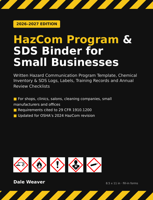 Front cover of HazCom Program & SDS Binder for Small Businesses